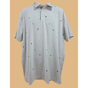 Nike Mens Dri-Fit Polo XL Light Gray Geometric Pattern